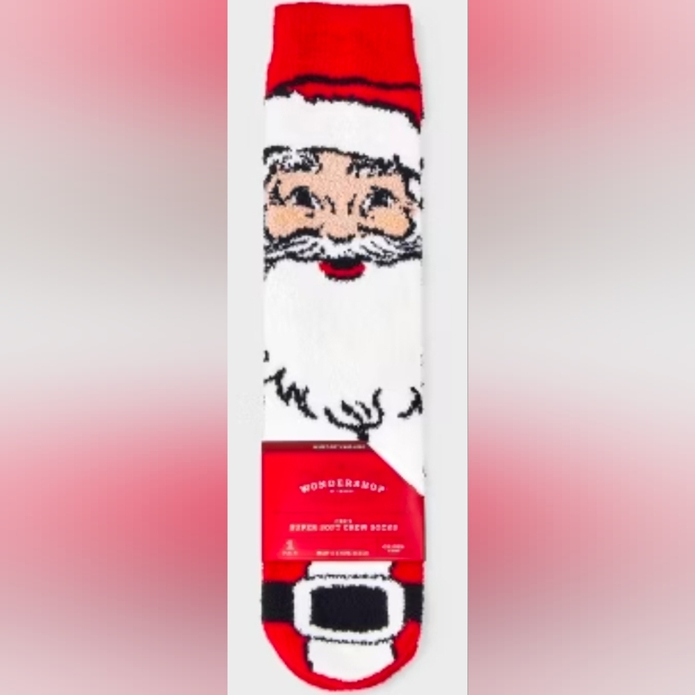 Wonder Nation Santa Face Socks - White and Red